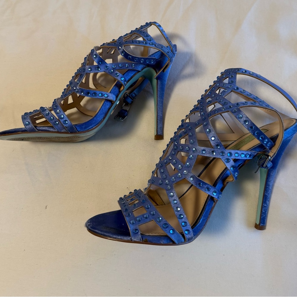 Betsey Johnson Blue Studded Heels
